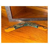 Hand Painted Aboriginal Art Returning Boomerang made from Brigalow Wood