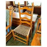 Wooden Ladder Back Chair with Woven Seat