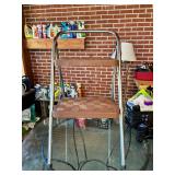 Cosco Two-Step Folding Metal Stool with Brown Patterned Treads