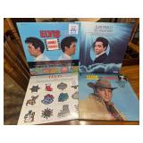 4 Elvis vinyl records- his hand in mine, double trouble, flaming star and the wonderful world of Christmas