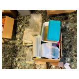 Group of plastic storage containers