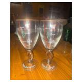 2 vintage Irish coffee recipe bar glasses