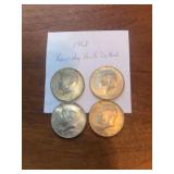 Lot of Four 1968 Kennedy Half Dollar Coins