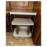 Vintage enamel and chrome 3 tier kitchen cart