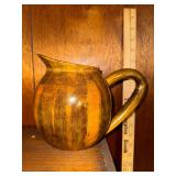 Hand turned wooden pitcher