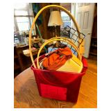 Embroidery/quilting hoops in red container