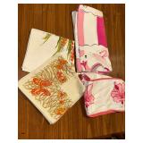 Vintage kitchen apron, printed table cloth, butterfly napkins