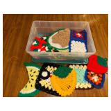 Crochet hot pads and granny squares