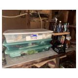 Assorted Plastic Storage Bins with Lids Christmas decor