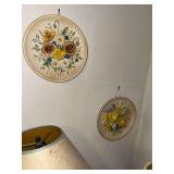 Pair of vintage 3d floral wall plaques