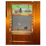 Hand painted washboard wall organizer