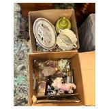 2 boxes glassware and decor