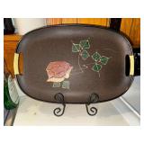 MCM Japan hand painted cocktail tray on easel