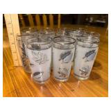 11 MCM Libby frosted leaf juice glasses