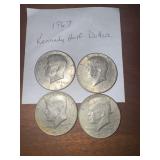 Lot of Four 1967 Kennedy Half Dollars