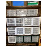 Group of plastic storage boxes