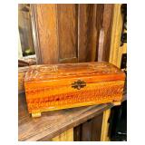 Carved cedar jewelry box