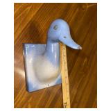 Vintage ceramic wall mount duck kitchen apron holder