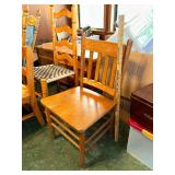 Wooden Side Chair with Slatted Back