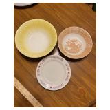 3 vintage bowls including Mickey mantles country cookin