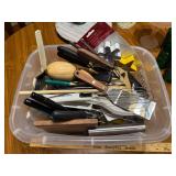 Box of kitchen utensils