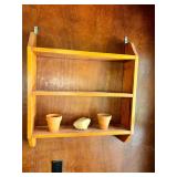 Wooden Wall-Mounted Three-Tier Display Shelf