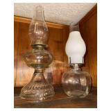 2 clear glass oil lamps cannot be shipped