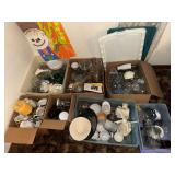 7 boxes of misc glass, dishes, decor