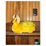 Mid century ceramic yellow swan planter
