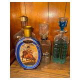 4 vintage whiskey decanters