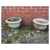 Pair of Cast Stone Garden Urns
