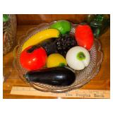 Blown glass murano style fruit in Wexford bowl