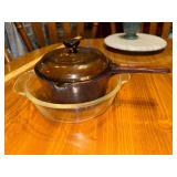 Vision ware sauce pan and clear baking dish