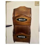 Vintage wooden wall mount mail sorter