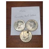 Lot of Three 1966 Kennedy Half Dollar Coins