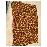 Multicolor crochet afghan green, orange, gold, brown