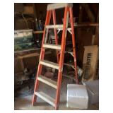 Orange and Gray Fiberglass Step Ladder