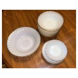 13pcs fire king milk glass