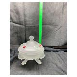 Satin glass argonaut shell candy dish