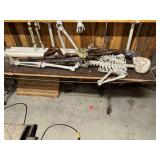 Large posable skeleton and other Halloween decorations