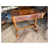 Game table with barley twist carved base
