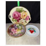 Germany, Limoges and Westmoreland hand painted dishes