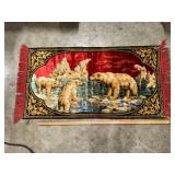 Vintage velvet polar bear tapestry
