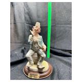 Emmett Kelly Jr. Figurine The Toothache on Wooden Base