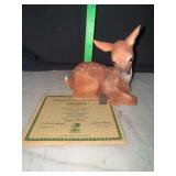 Roger J Brown wildlife series fawn figurines with COA