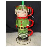 Christmas elf stacking mug set