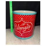 Pioneer woman red dot utensils crock