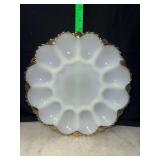 Anchor hocking milk glass egg plate
