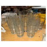 Anchor Hocking tartan pitcher and ice tea glasses set