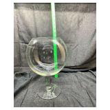 Large Clear Glass Goblet-Style Terrarium Bowl on Stem